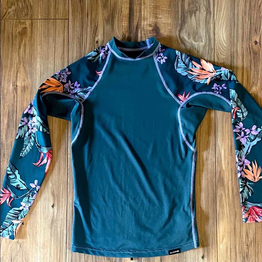 Dakine Blue Rash Guard with Floral Design